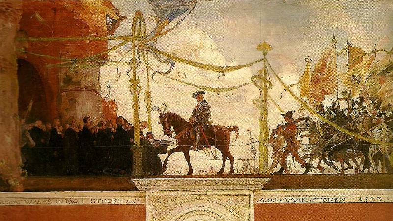 Carl Larsson forslag till dekoration i nationalmusei ovre trapphall France oil painting art